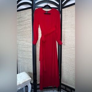 Forever 21 Vibrant Red Long Sleeve Dress